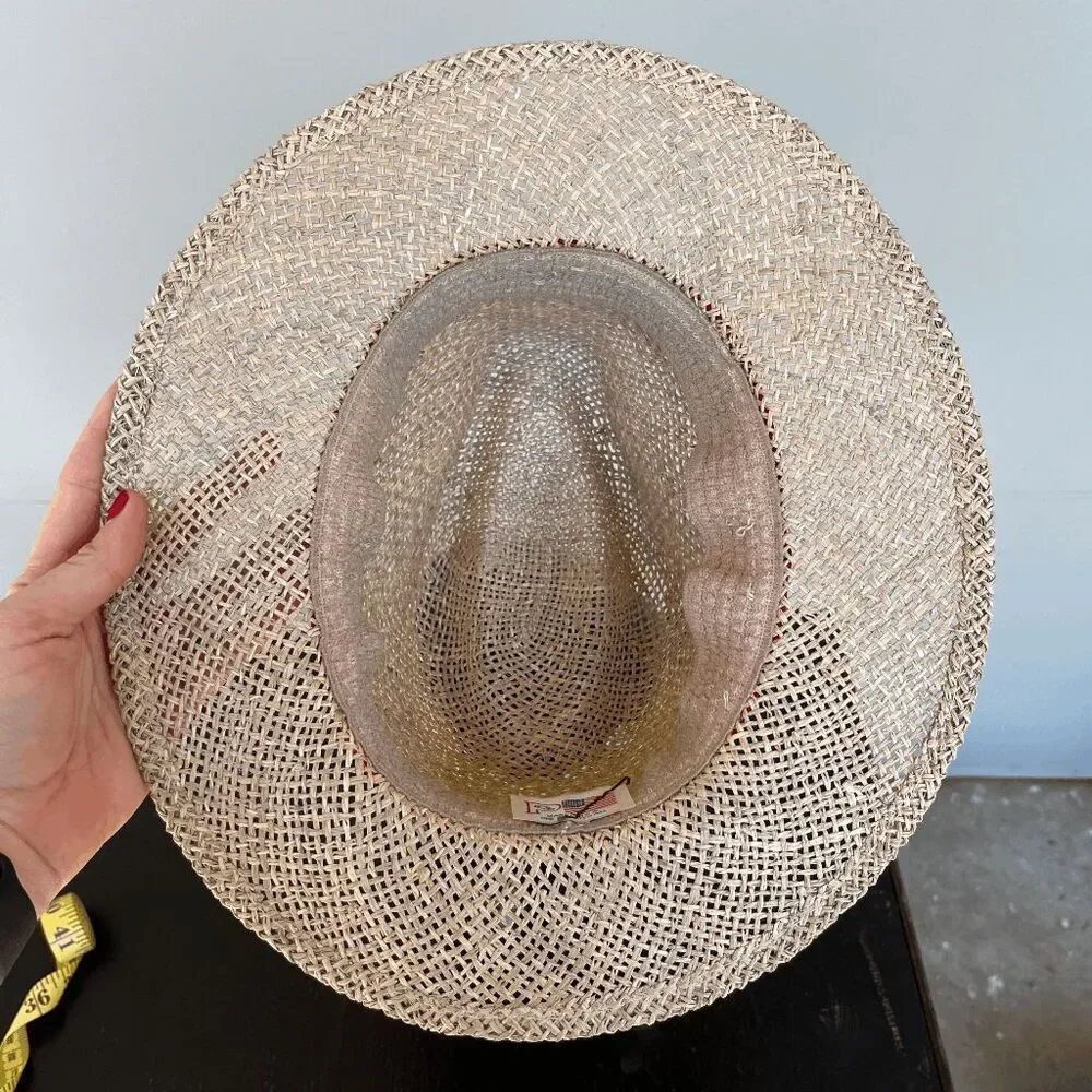 VTG Panama Style Sun Hat Open Weave Summer Hat Resort Unisex USA